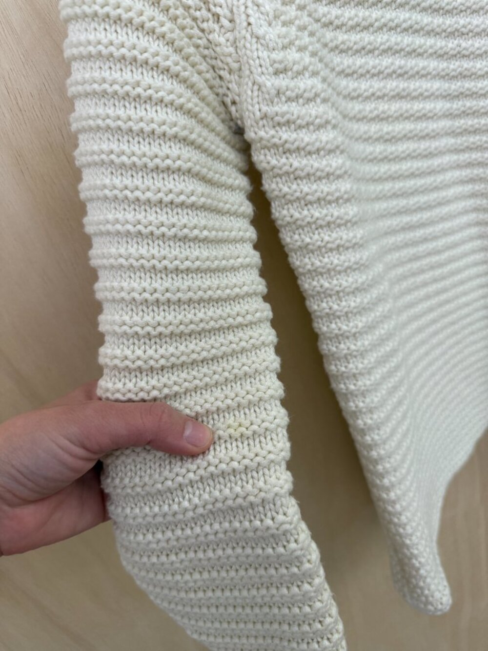 MASON Chunky Knit‎ Turtleneck Sweater Ivory Wool Cashmere Blend Medium - Picture 5 of 5